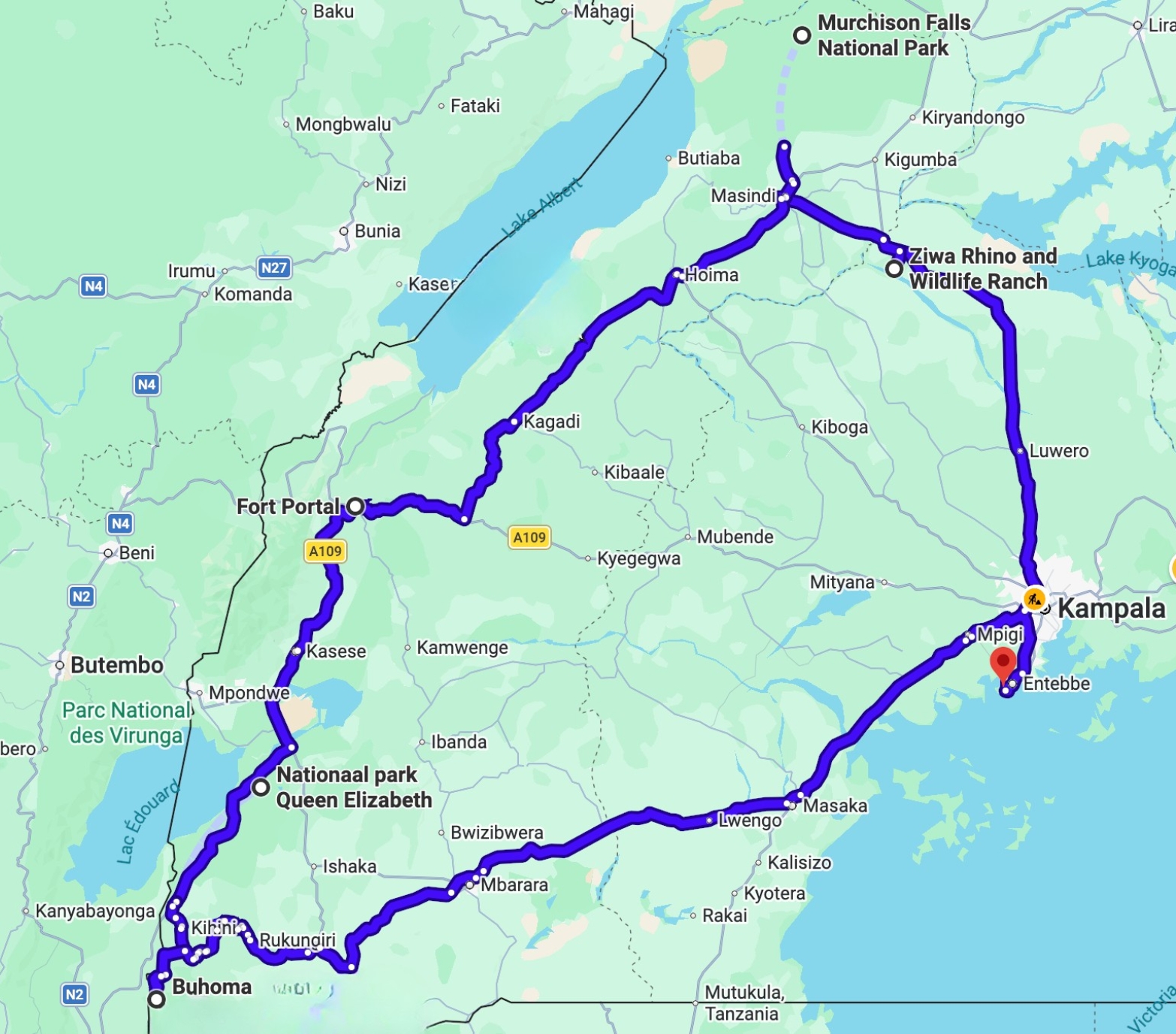 Individueel Murchison Falls National Park + West Oeganda (incl. Gorillas en Chimps) 19 dagen